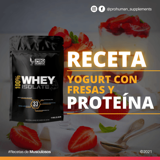 Postre de Yogurt con Fresas y Proteína - Pro Human